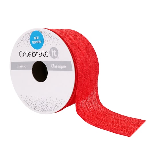 12 Pack: 1.5" x 3yd. Red Wired Ribbon by Celebrate It™ Classic
